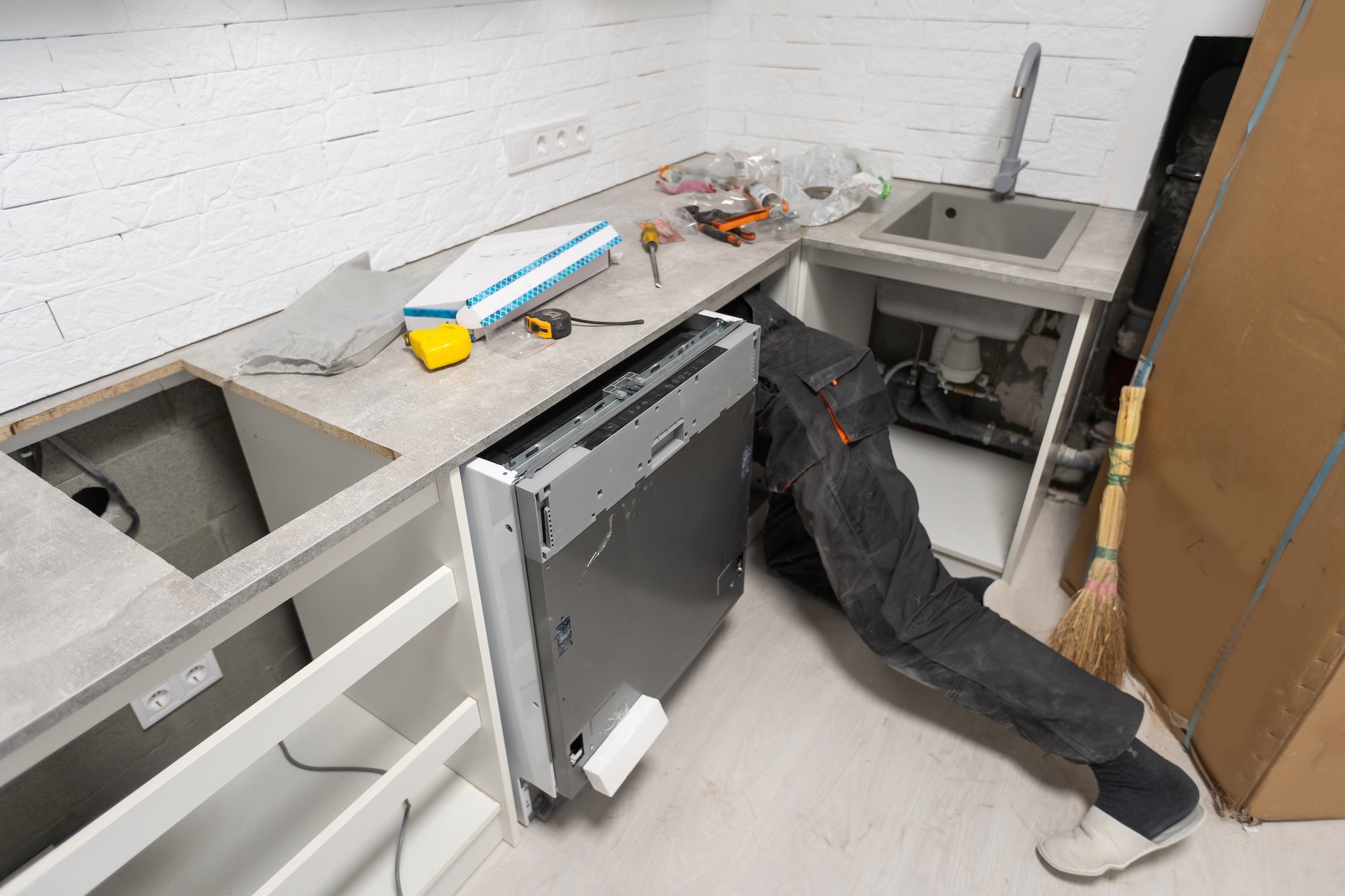 installation of new furniture after renovation